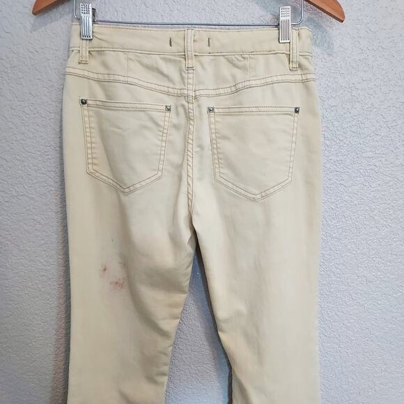 Free People Pale Yellow Denim Slim Straight Leg Jeans Size 27 - Picture 8 of 12